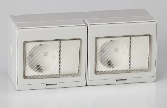 IP55 Tomada de parede à prova d'água com interruptor Schuko europeu 16A
