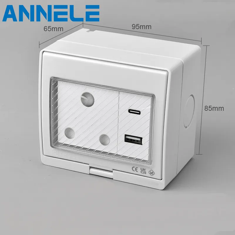Tomada de Interruptor à Prova de Tempo 20W Unidade de Carregador USB+Typec
