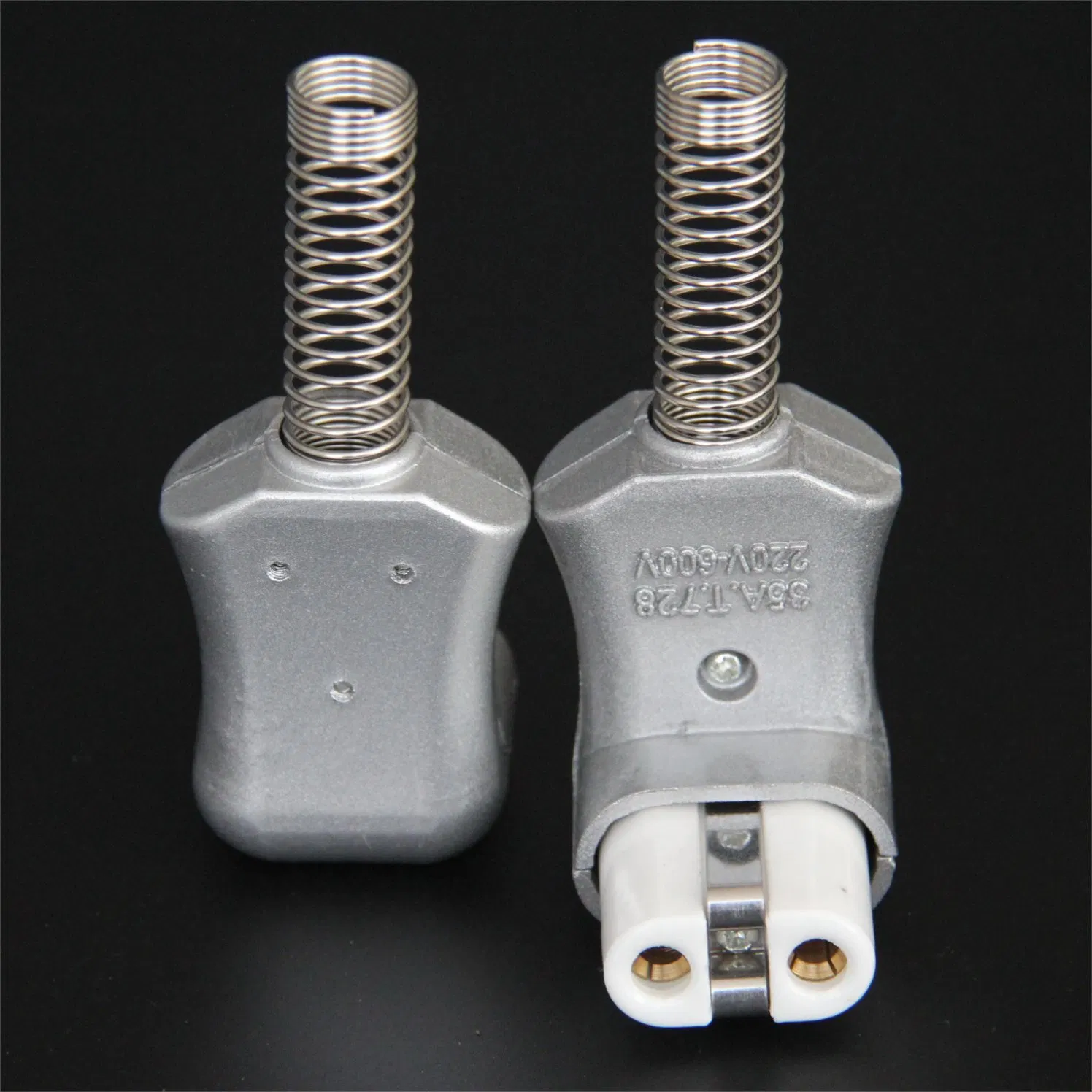 Conector e tomada de alta temperatura em cerâmica industrial, silicone e alumínio