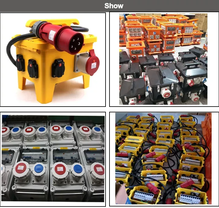 Caixa de Soquete Industrial 16A 32A 63A Equipamento de Distribuição de Energia Plástico à Prova d'Água