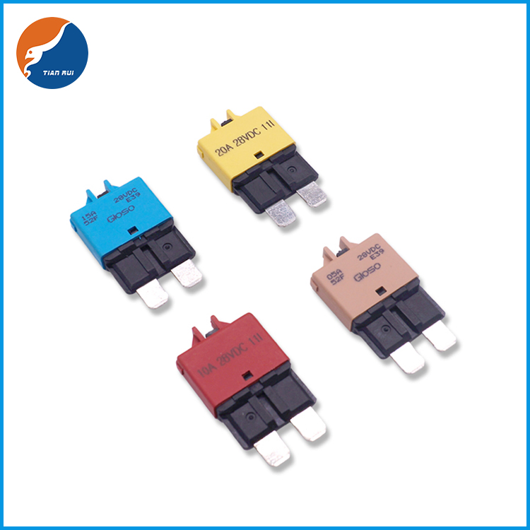 Tipo de Plugue Fusível de Redefinição Manual Disjuntor 12V 24V Disjuntor de Lâmina de Redefinição Automática Disjuntor Miniatura para Carro Disjuntor Automotivo Pressione para Redefinir