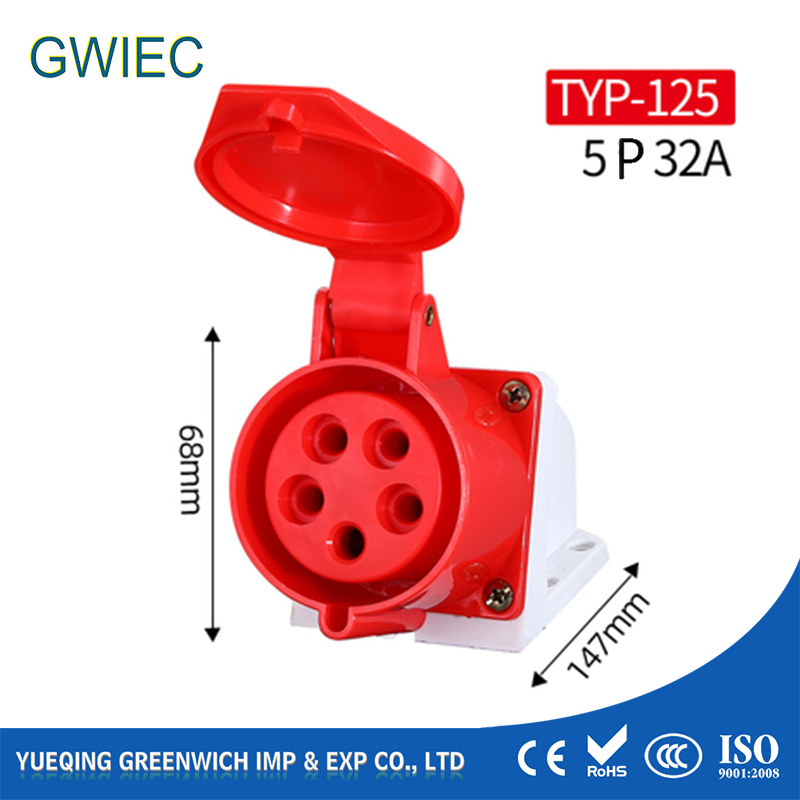 Conector Industrial Gwiec 5p 220V Soquete Masculino Feminino 32A Plugue com Preço Baixo