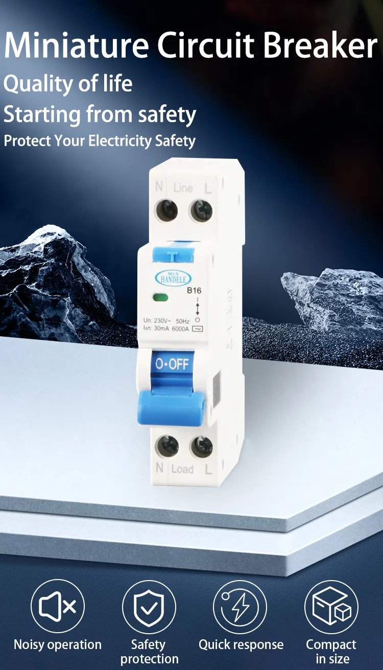 Montagem Fácil 4A Mini Disjuntor Diferencial de Corrente Alternada para Proteção contra Curto-Circuito e Proteção contra Corrente de Fuga RCBO Trilho DIN
