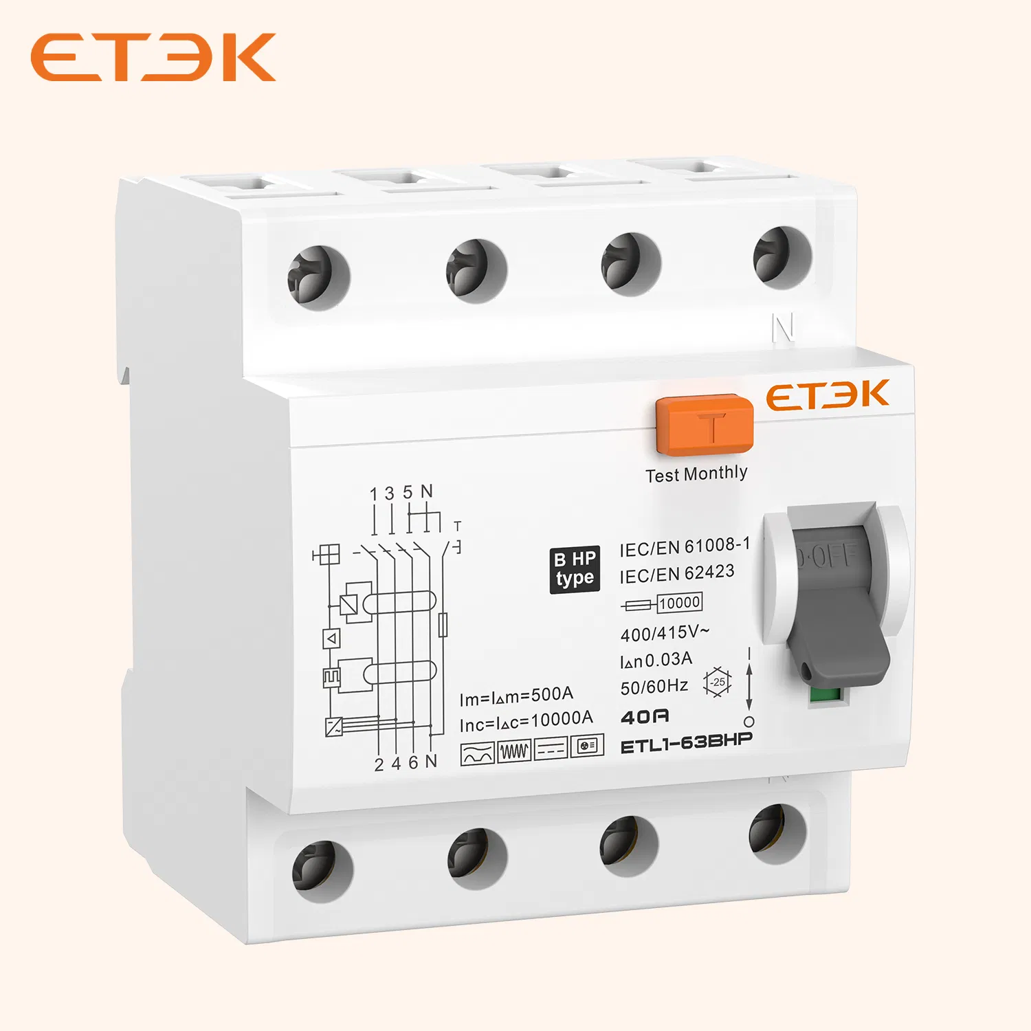 Disjuntor RCCB Residual, Disjuntor RCBO Mini, Três Posições, Eletrônico, MCB Miniatura, Saídas Elétricas Inteligentes, AC Mini Disjuntor