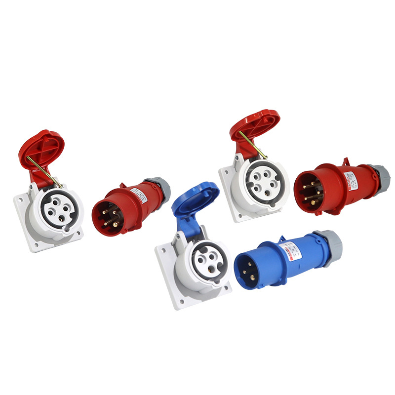 IEC60309 Padrão IP44 IP67 À Prova D'Água 16A 32A 63A 125A Fonte de Energia Elétrica Plugue e Tomada Industriais