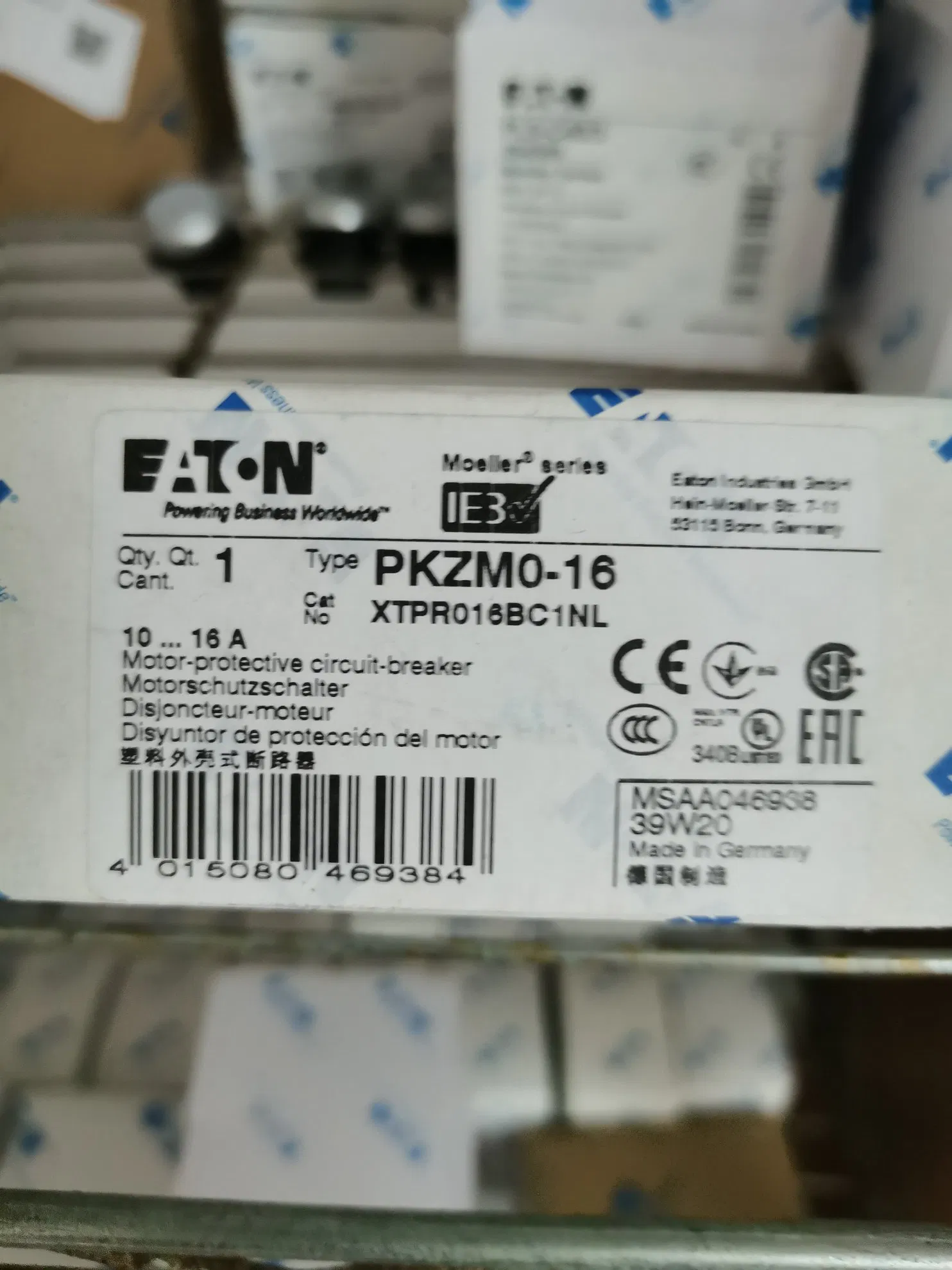 Pkzm0-16 Disjuntor de Proteção de Motor para Marca Eaton, Não Marca Moeller