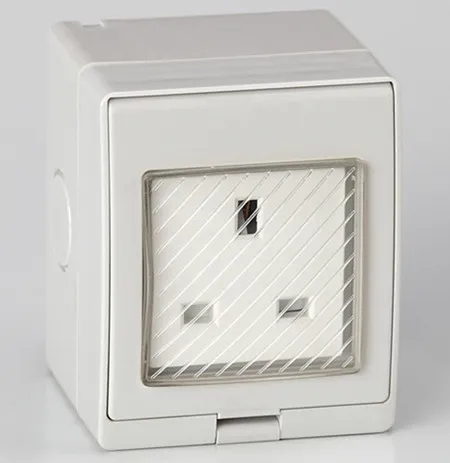 IP55 Tomada de Saída à Prova de Água 13A Dupla Sem Interruptor com Obturador