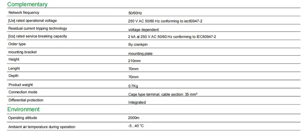 500mA Disjuntor Diferencial