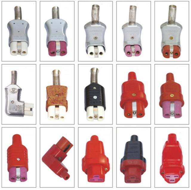 Conector e tomada de alta temperatura em cerâmica industrial, silicone e alumínio