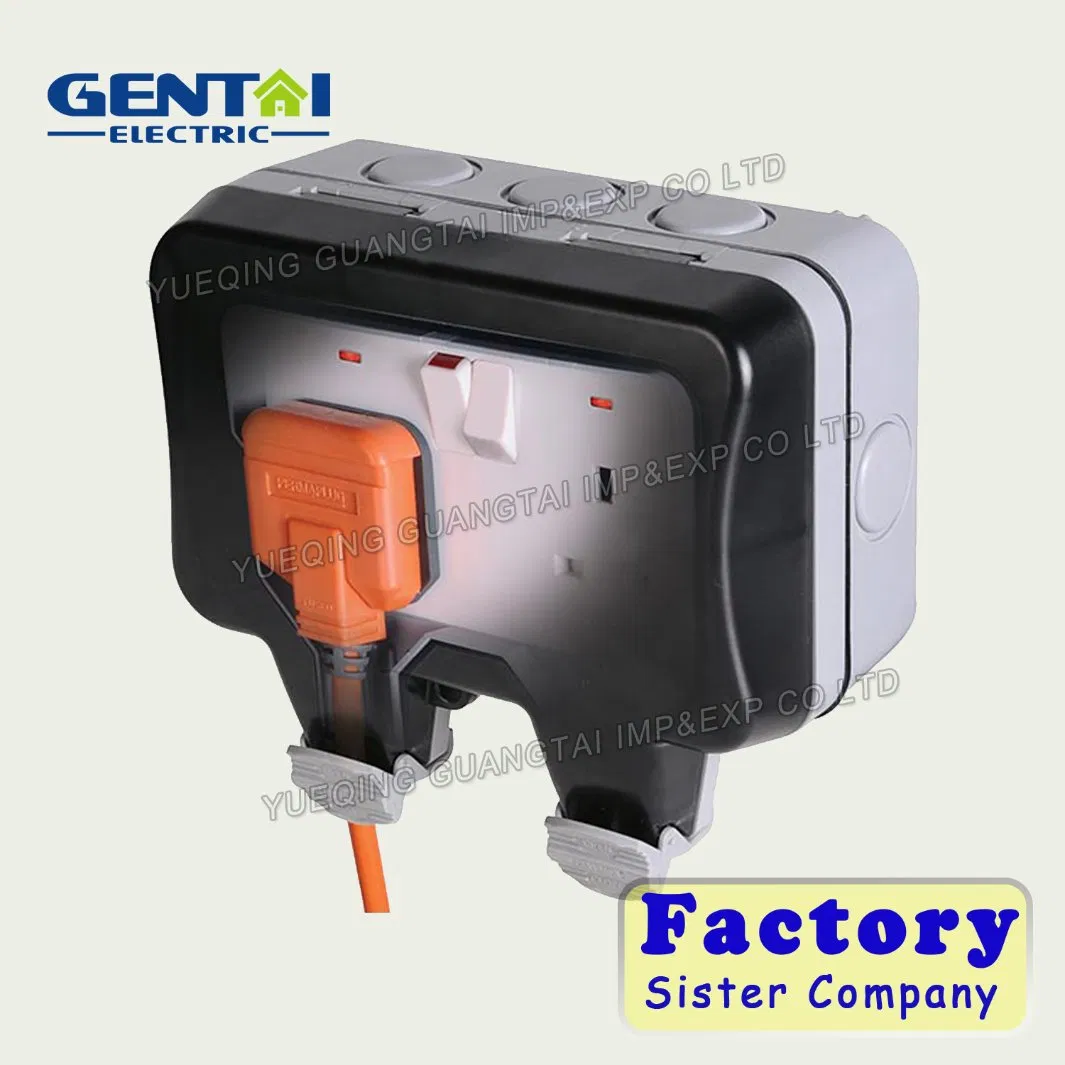 2 Gang 13 AMP Tomada com 3m Caixa de Tomada à Prova de Intempéries
