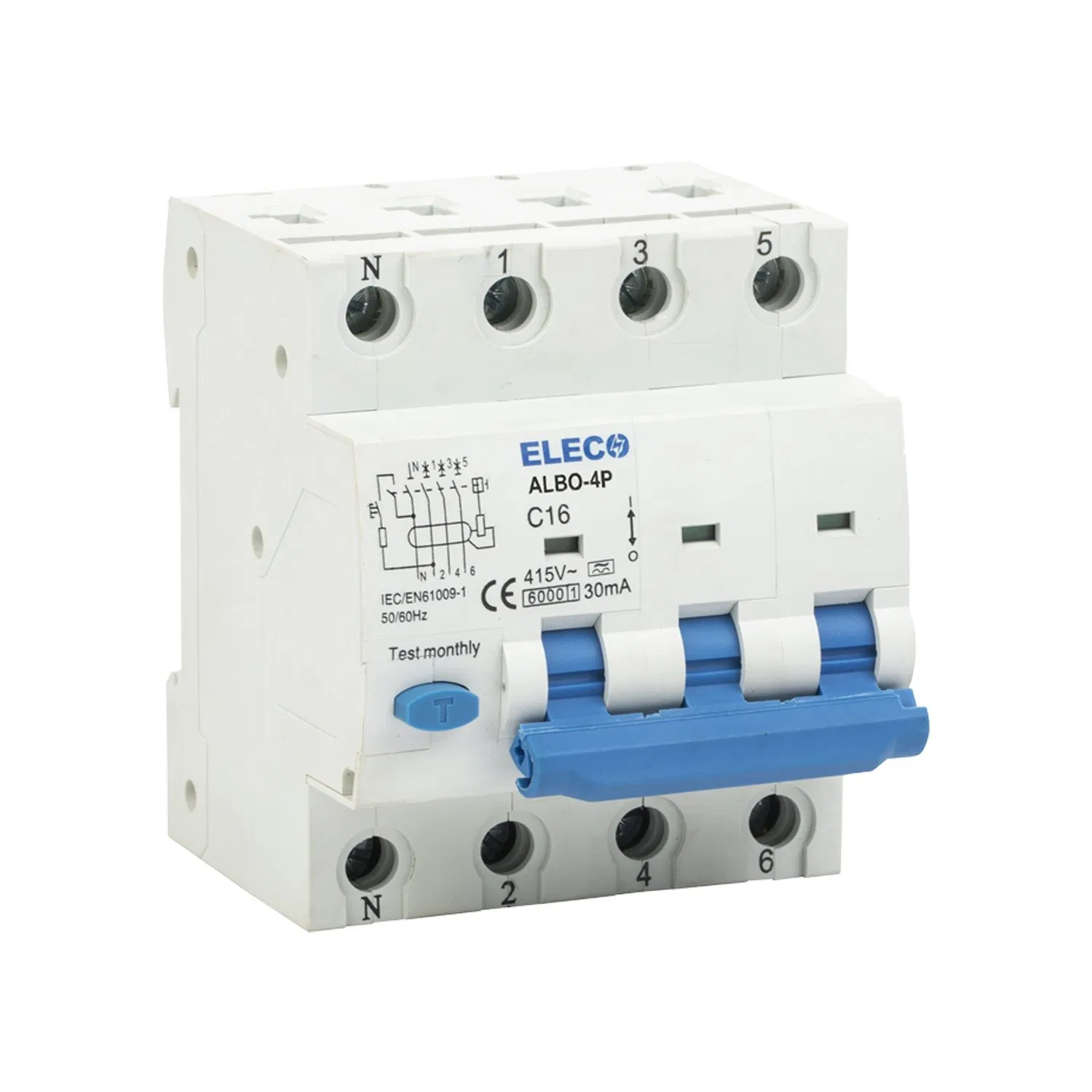 Disjuntor Diferencial Residual Albo RCBO 10mA 30mA 100mA 300mA