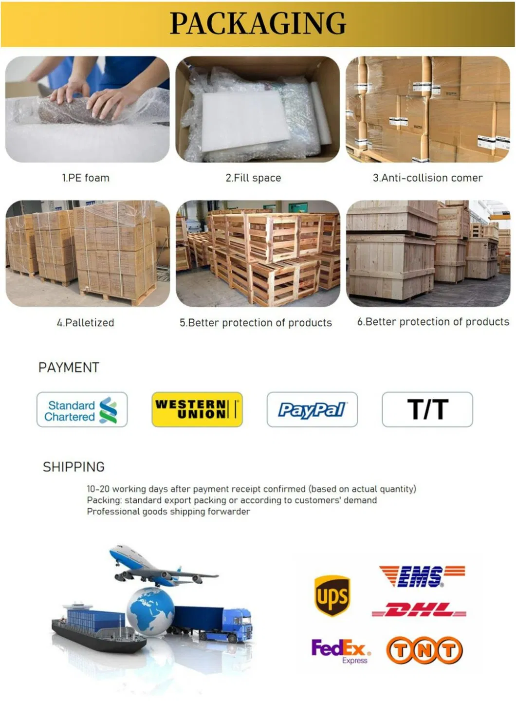 Embalagem e envio de produtos
