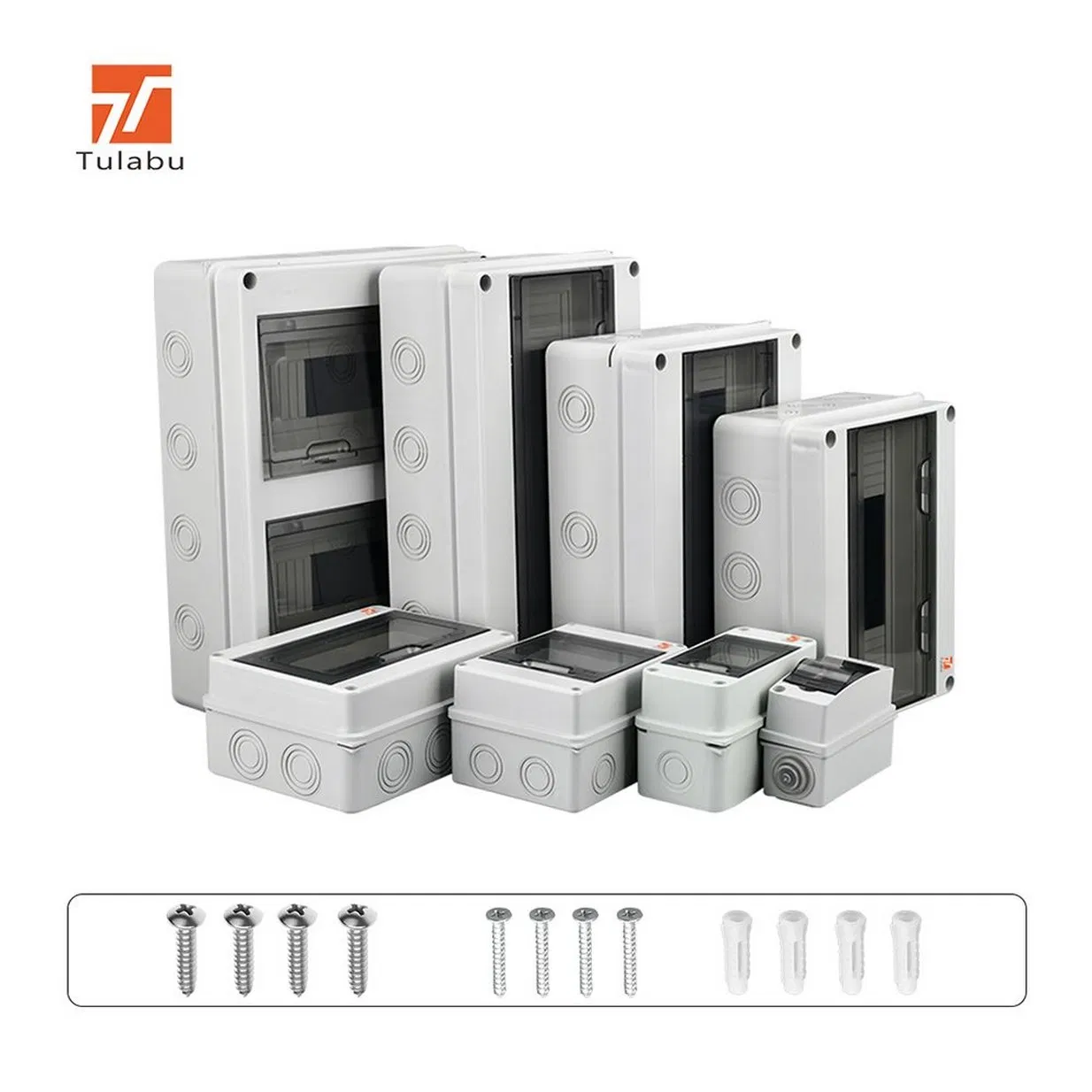Caixa de Distribuição de Potência MCB Tulabu Ht Series em Plástico ABS IP65 à Prova d'Água para Exterior, Caixa de Junção, Painel de Controle Elétrico