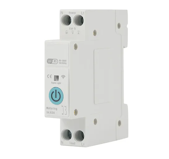 Disjuntor Miniatura WiFi Inteligente Tuya Monitoramento de Kwh Proteção contra Subtensão com Medidor e Relé de Temporizador Verde