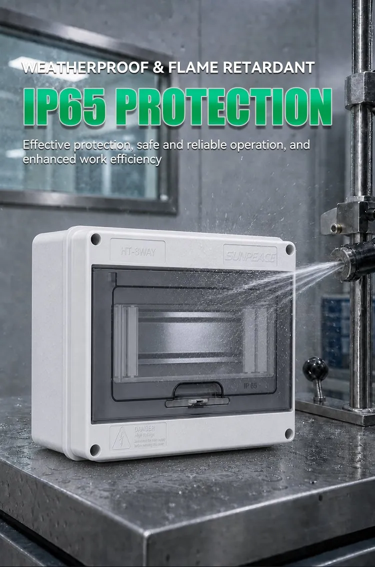 IP65 Ht-8 Caixa de Distribuição MCB à Prova d'Água em Plástico ABS com 6 Vias