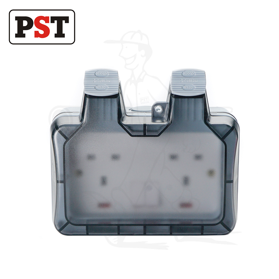 Tomada Elétrica IP66 Dupla à Prova de Intempéries para Exterior com Interruptor na Parede