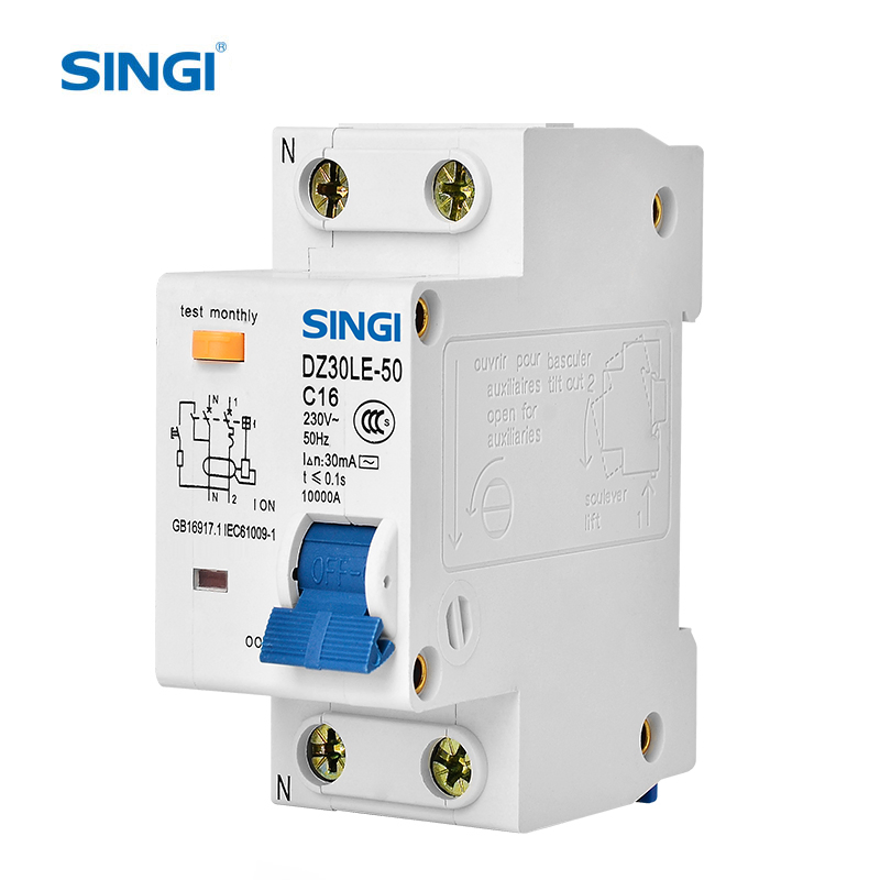 Disjuntor Diferencial Residual com Sobrecorrente Protection/Dz30le-50/2p RCBO