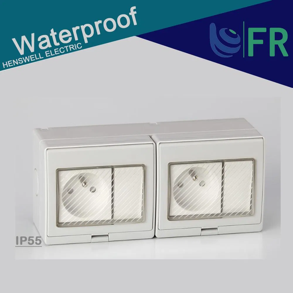 IP55 Tomada de Energia à Prova de Tempo com Interruptor 16A 1socket 2switch