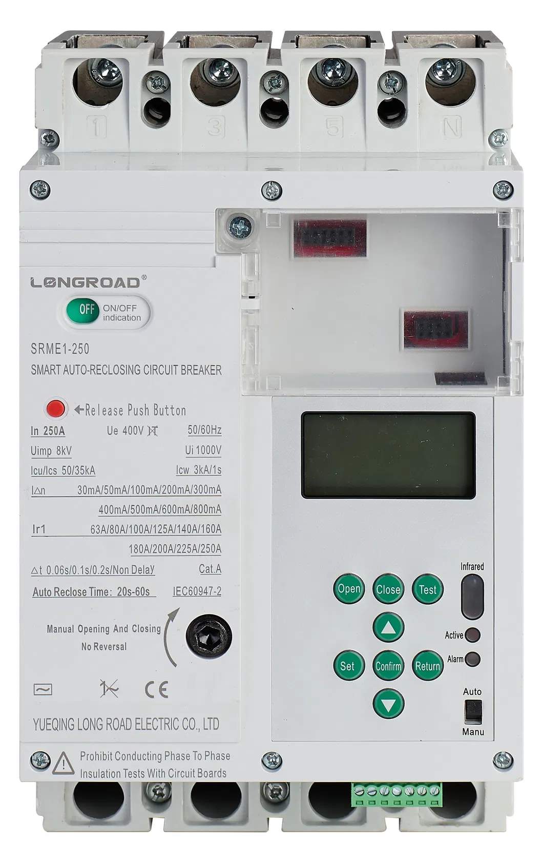 Disjuntor MCCB inteligente com RS485 proteção de medição de corrente residual de reabertura automática