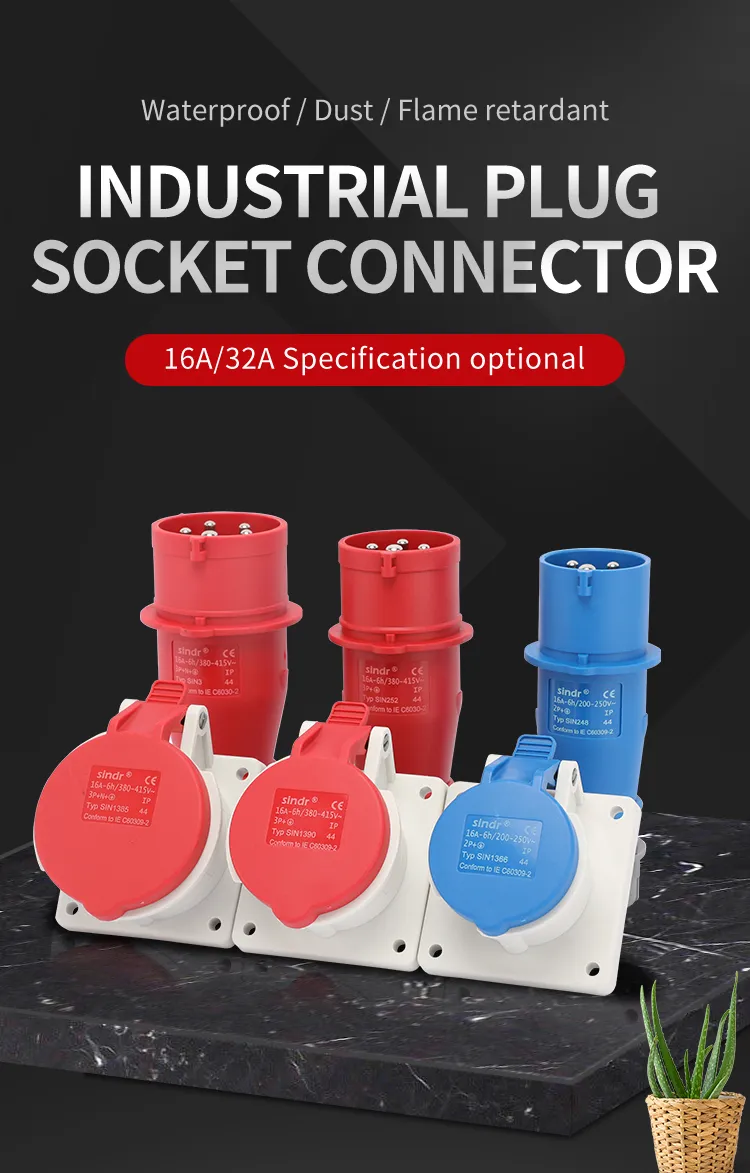 Tomada e Plugue Industrial IP 67 Novo Tipo de Tomada e Plugue