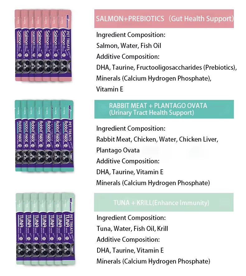 2026 Bestseller Gut Health Care Liquid Cat Sticks 60% High Meat Content No Additives Wet Cat Treat Accept Small Batch Orders