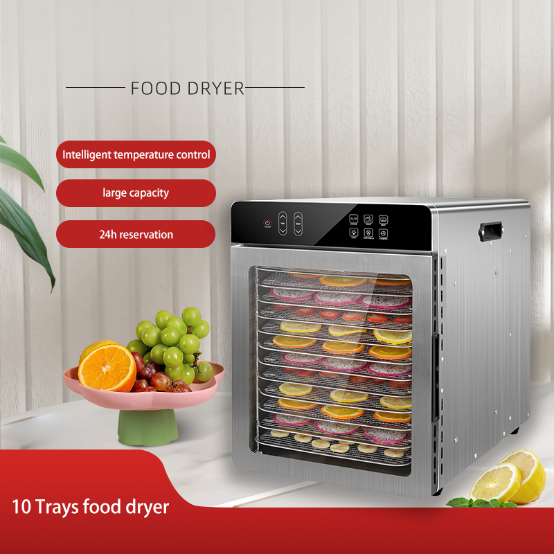 High Quality 10 Trays Household Dried Meat Pet Food Dehydrating Machine Stainless Steel Fruit and Vegetable Dehydrator