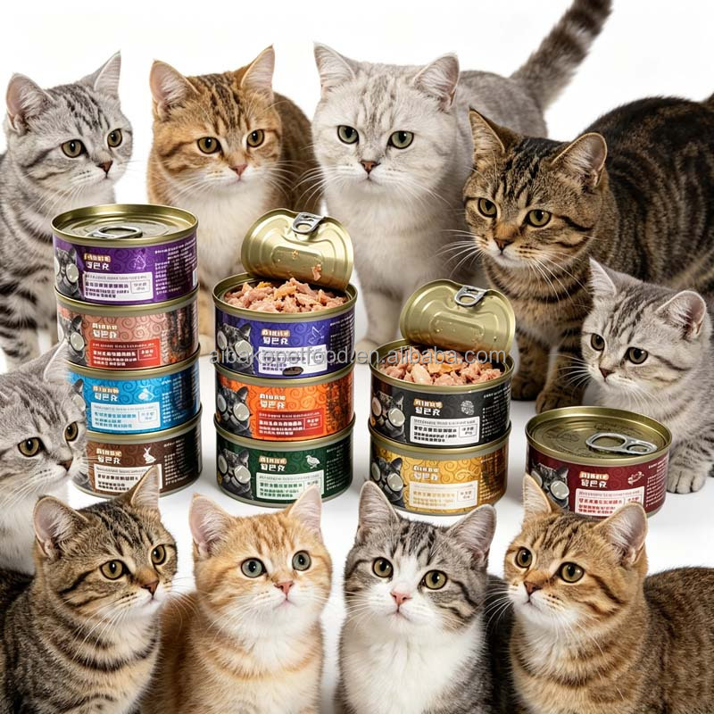 OEM Canned Food Natural Meat Chicken/Salmon/Tuna/Turkey/Beef Flavor Wet Food For Dogs Cats