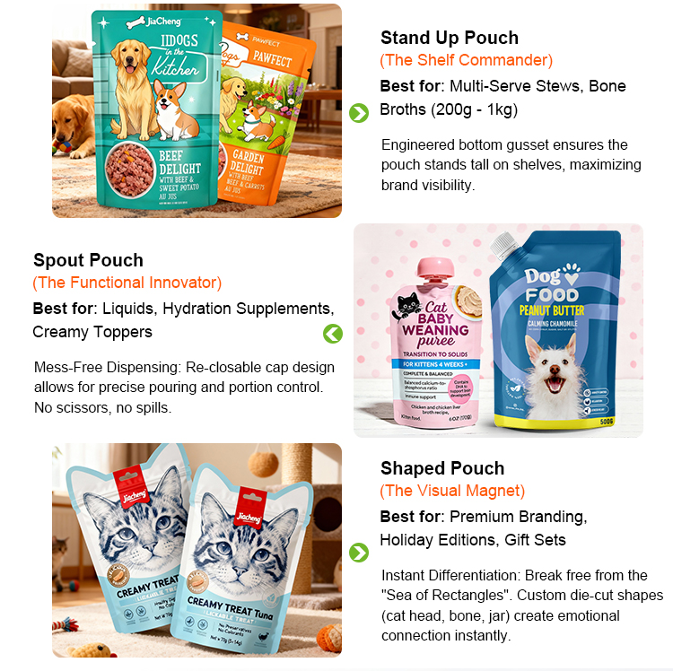 Custom Printed High Barrier Sterilizable Food Grade Fresh Dog Food Packaging Retort Pouches Vacuum Sealed Bags for Wet Pet Food