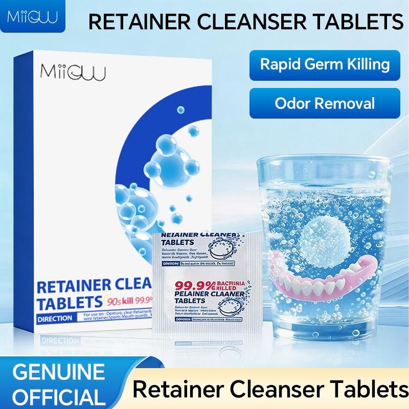 MIIGUU Antibacterial Denture Care Tablets For Whitening Aligner Night Guards Cleaning Retainers-Dental Care