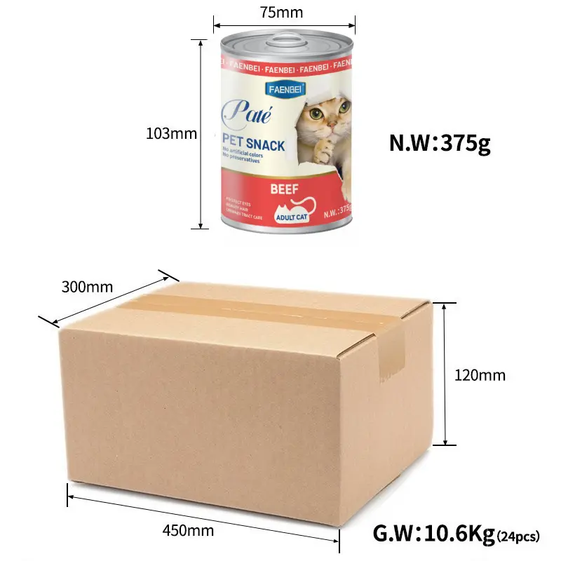 Hot Selling Cat Treat High Nutrition Various Flavors OEM/ODM 375g Organic Cat Canned Food Wet Food Cat Treats With High Quality