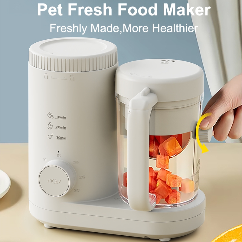 Customized Stainless Steel &amp; Plastic Pet Food Fresh Meal Maker Machine For Cats Dogs 2 In 1 Easy Clean Electric