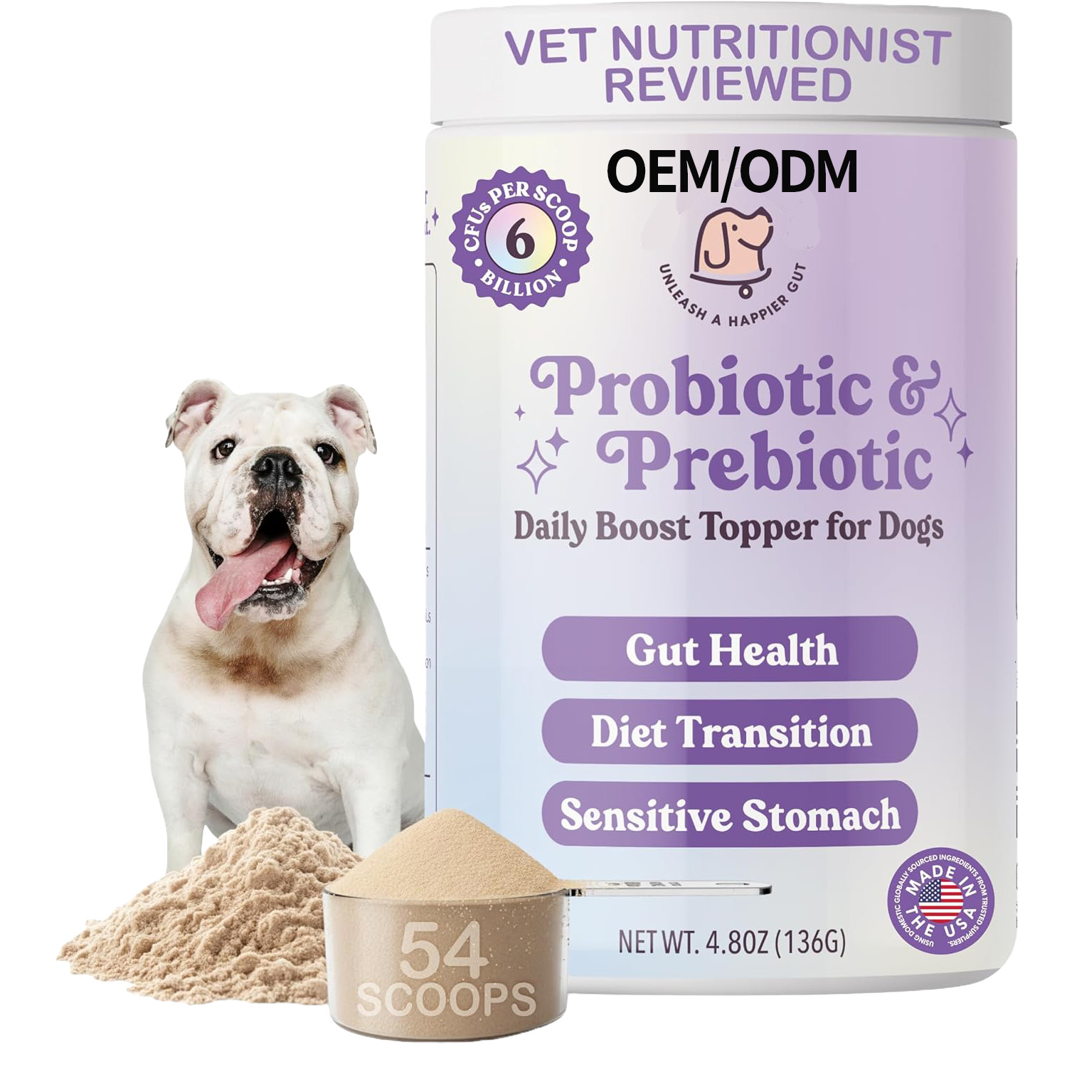 OEM/ODM Canine Probiotic Prebiotic Supplement High-Protein Grain-Free Organic Sensitive Stomach Gastrointestinal Immunity Beef