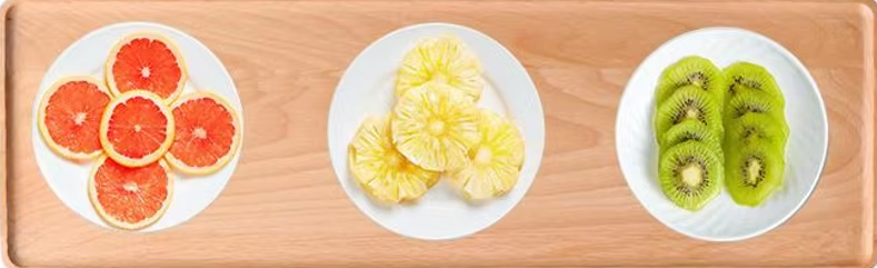 Dried Grapefruit, Pineapples, Kiwi Fruit