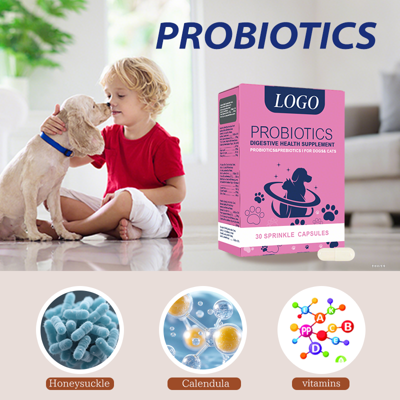 Wild Alaskan Salmon Oil Probiotic &amp; Prebiotic Pet Supplement For Cats &amp; Dogs-Skin &amp; Coat Health Fast Absorption