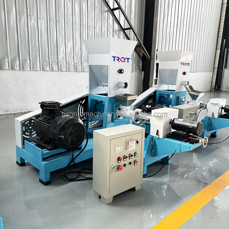 New China Floating Fish Feed Cat Pet Food Twin Screw Extruder Automatic Dog Food Making Machine 500kg/h
