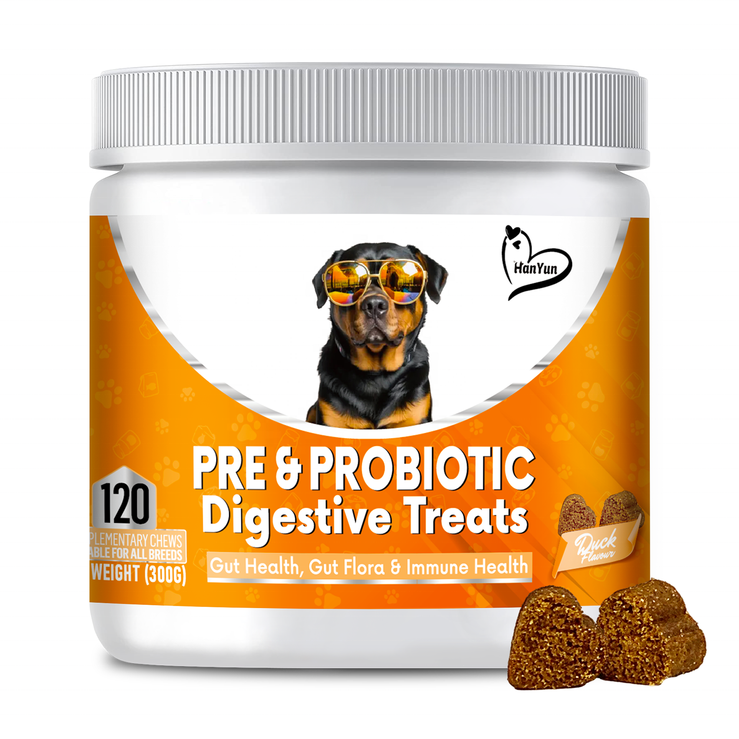 Pet Supplement Pro &amp; Postbiotic Digestive Treats for Dogs - Gut Health Sensitive Tums Anal Glands Scooting Loose Stools
