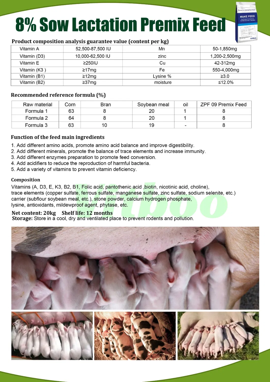 Sow Pregnancy Lactation Premix Ingredients
