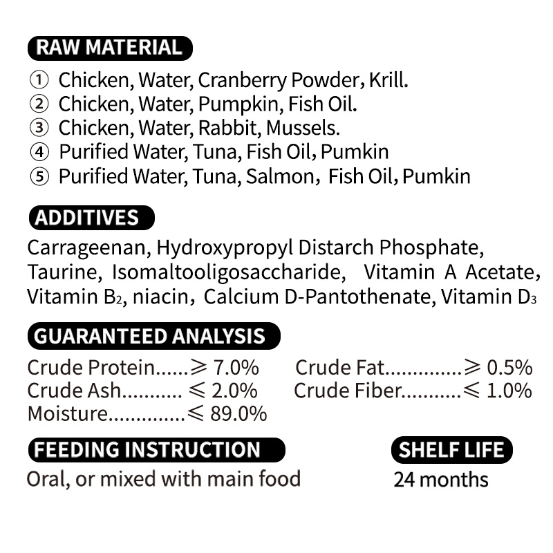 Faenbei Wet Cat Food Hydrating Nutritional Snacks With Meat Cross-Border Wholesale Box Of Wet Food Bag In English