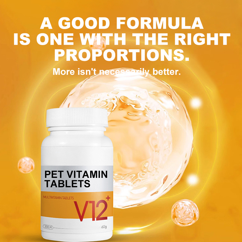 Highly-rated Pet Multivitamin Supports Healthy Skin and Improves Overall Health Contains 12 Vitamins Pet Nutritional Supplements