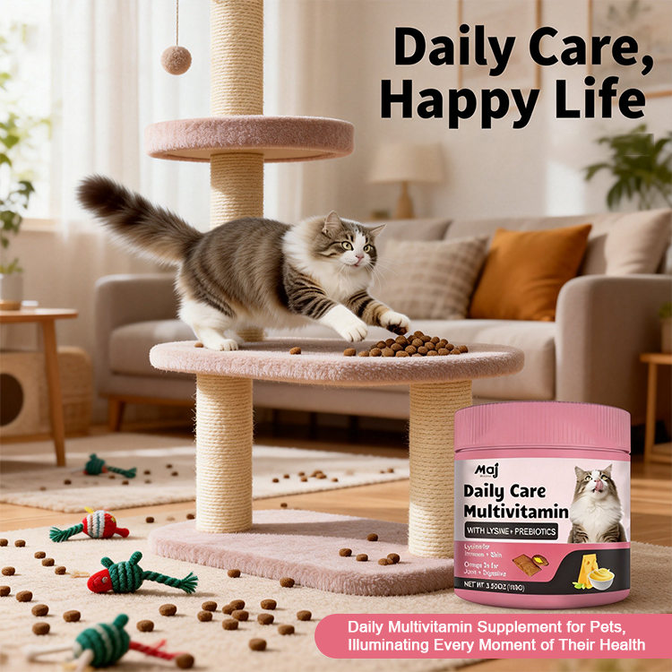 OEM Cat Multivitamin Crunchy &amp; Creamy Chews Cat Treats For Immune Health Joint Support Vitamins With Lysine &amp; Probiotics