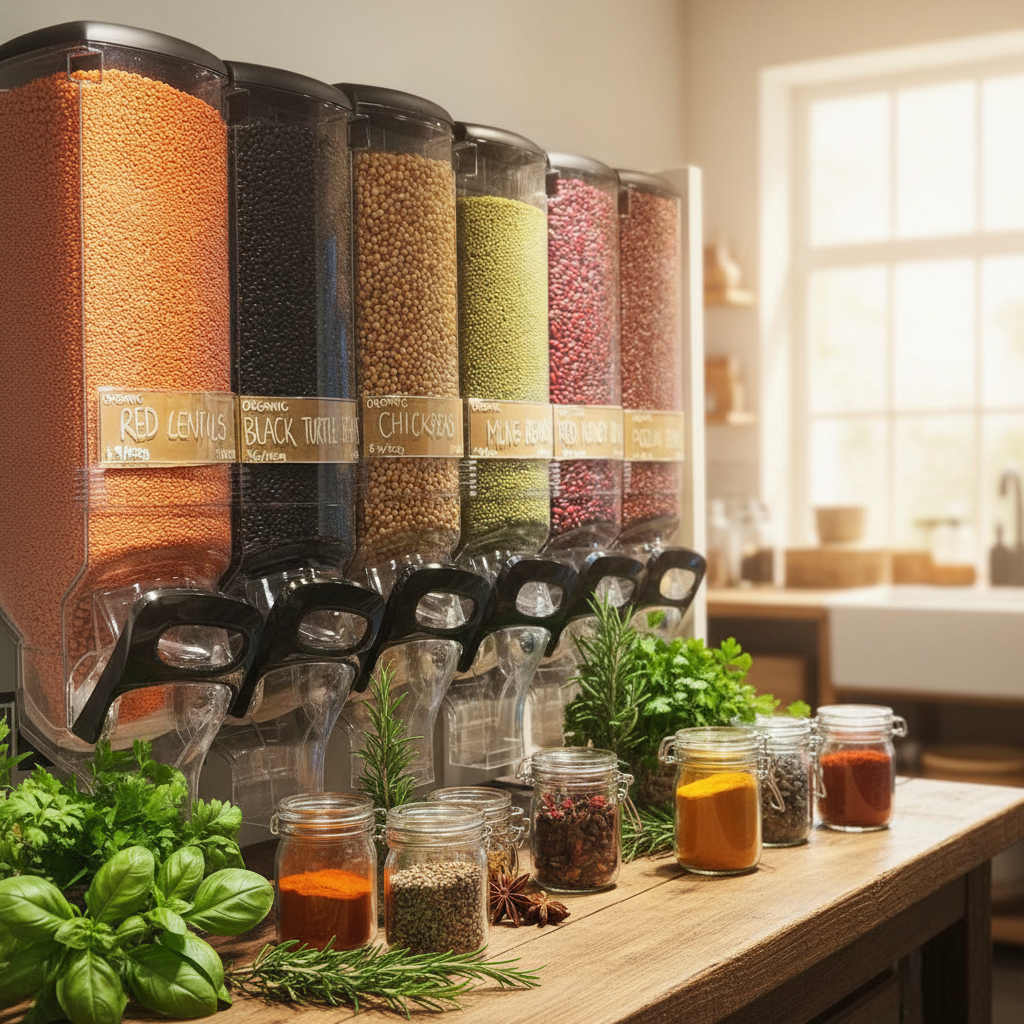 ECOBOX Cat Dog Pet Food Food Dispenser Cereals Beans Bulk Food Dispenser Grain Snacks Cashew Pistachio Gravity Bin Nuts For Shop