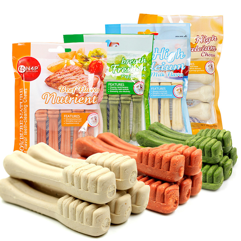 Wholesale Hot-Selling Styles Pet Treats Milk Fresh Dental Chew Bones Small Dog Teething Sticks, Pet Food Training Dog Chews 90g