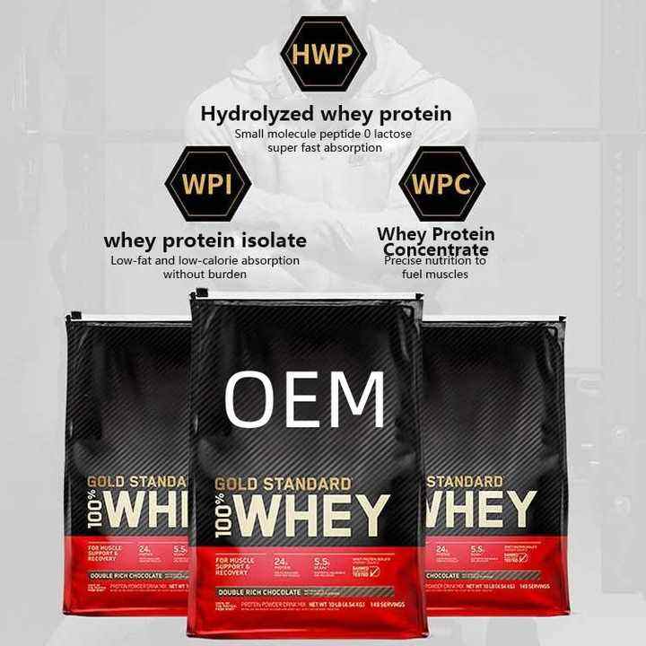 Halal Certified Gold Standard Whey Protein Powder 1kg Food Healthcare Supplement Muscular Nourish OEM/ODM Factory