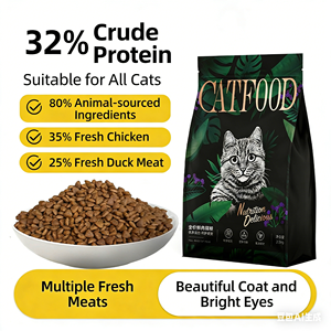 High Protein Grain Free Cat Food 90% Meat Content 42% Protein FOS Prebiotics Omega 3 Nutrition