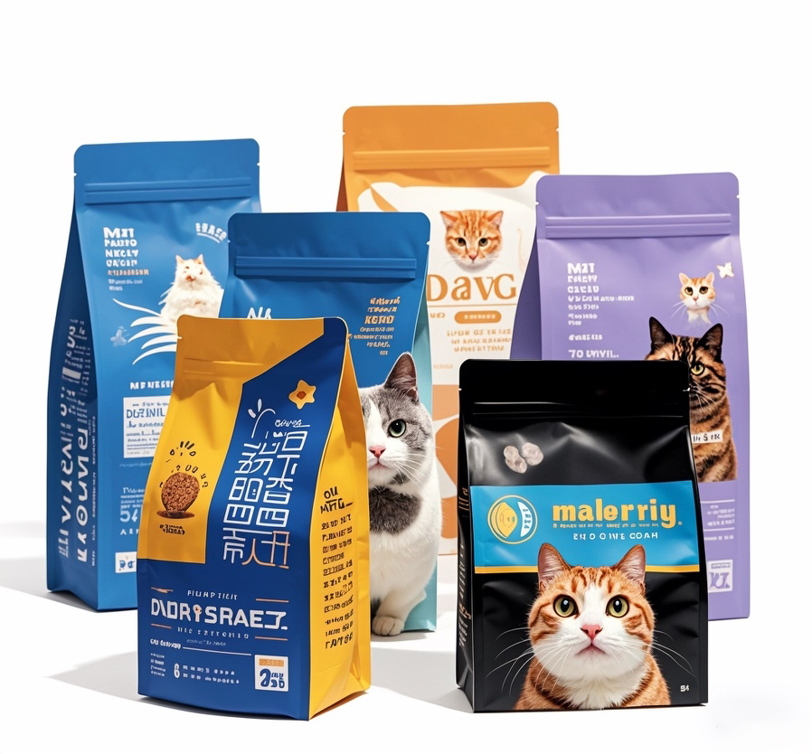 Custom 1kg 2kg 3kg 5kg 10kg 15kg 20kg Flat Bottom Mylar Stand Up Pouch Dog Cat Fish Bird Pet Food Packaging Bag With Zipper