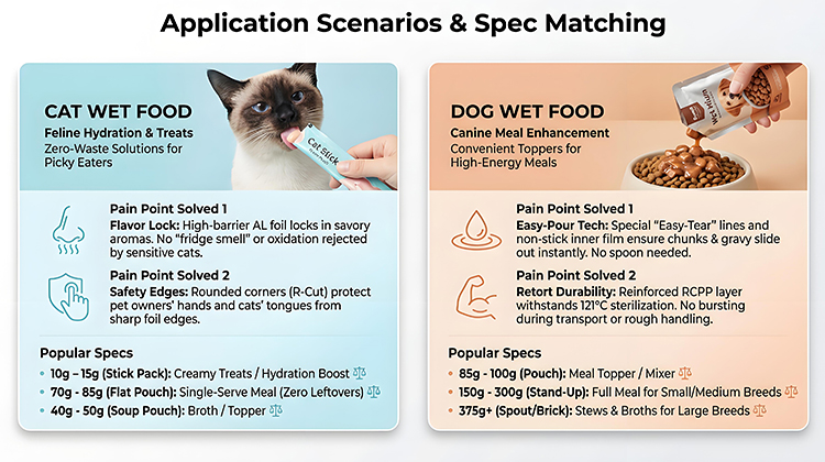 Custom Printed High Barrier Sterilizable Food Grade Fresh Dog Food Packaging Retort Pouches Vacuum Sealed Bags for Wet Pet Food