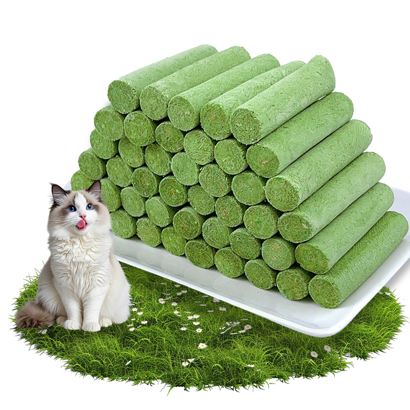 Freeze Dried Cat Grass Sticks Hairball Control Digestive Fiber Treat for Indoor Cats Grain Free Natural Chewable Snack