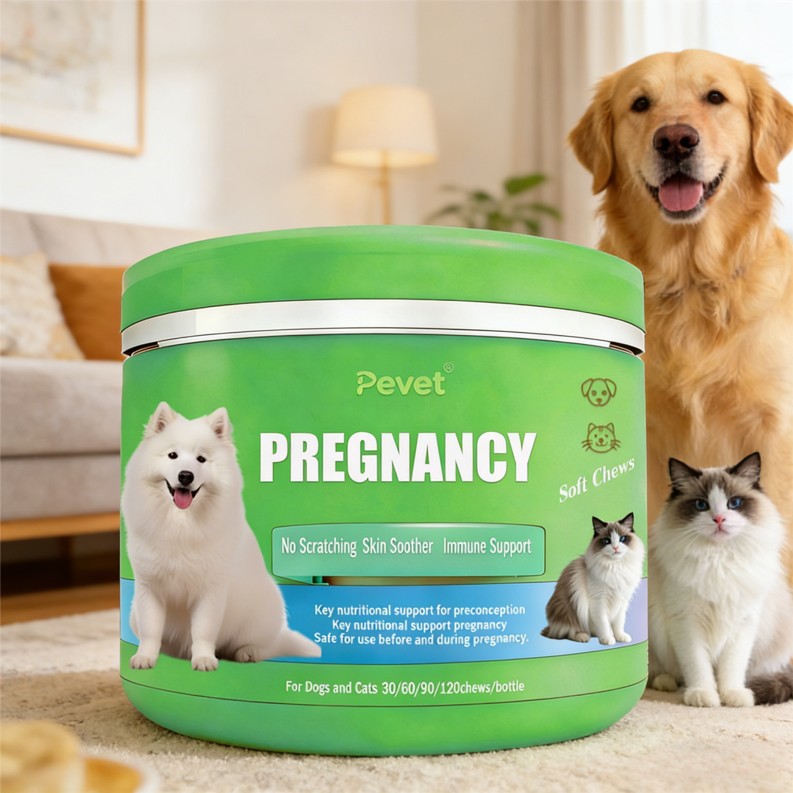 Pre Post Pregnancy Pet Supplements Nutritional Formula Long-acting Soft Chew Customized Multi Size Dog Cat Digestive Health