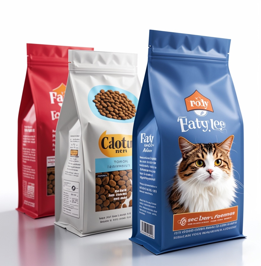 Custom 1kg 2kg 3kg 5kg 10kg 15kg 20kg Flat Bottom Mylar Stand Up Pouch Dog Cat Fish Bird Pet Food Packaging Bag With Zipper
