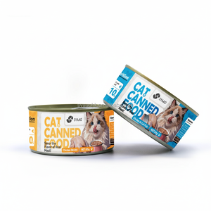 ODM/OEM High Protein Premium Wet Cat Food Customized Canned Pet Food with High Nutrition Chicken/Salmon/Cod/Tuna Flavors